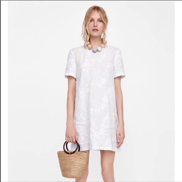 zara white summer dress